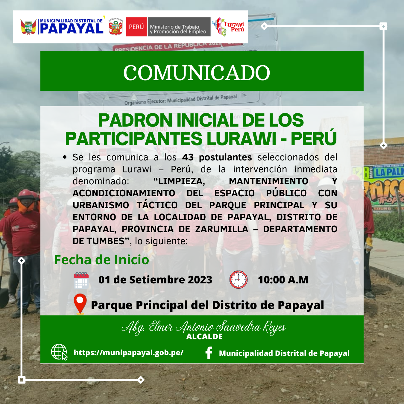 Padron Inicial de los Participantes LURAWI - PERU